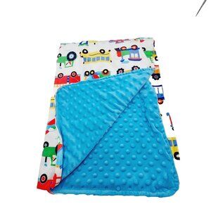 WILDKIN Transportation Baby Blanket Heroes Train Planes Boys Blue Security 29x30